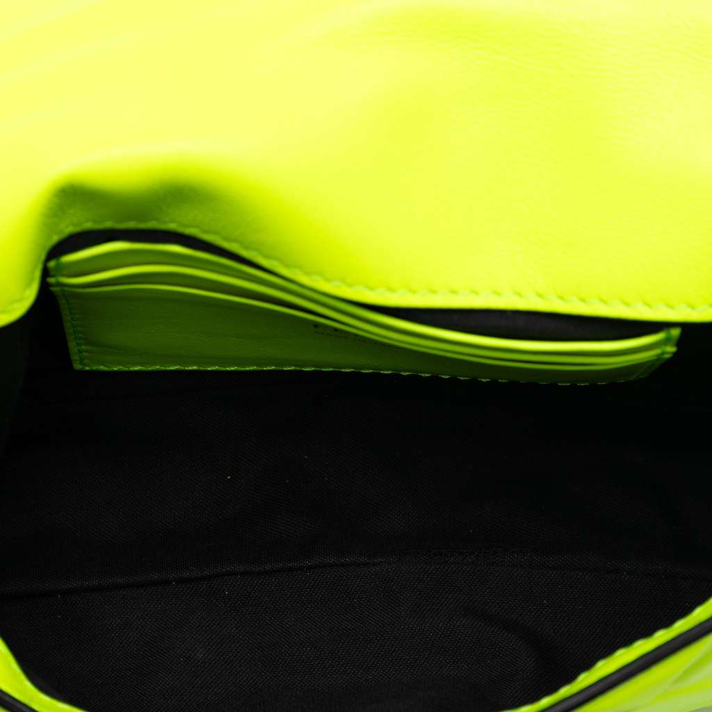 Fendi Mini Zucca Embossed Leather Baguette Satchel Yellow Leather Good condition - Model View