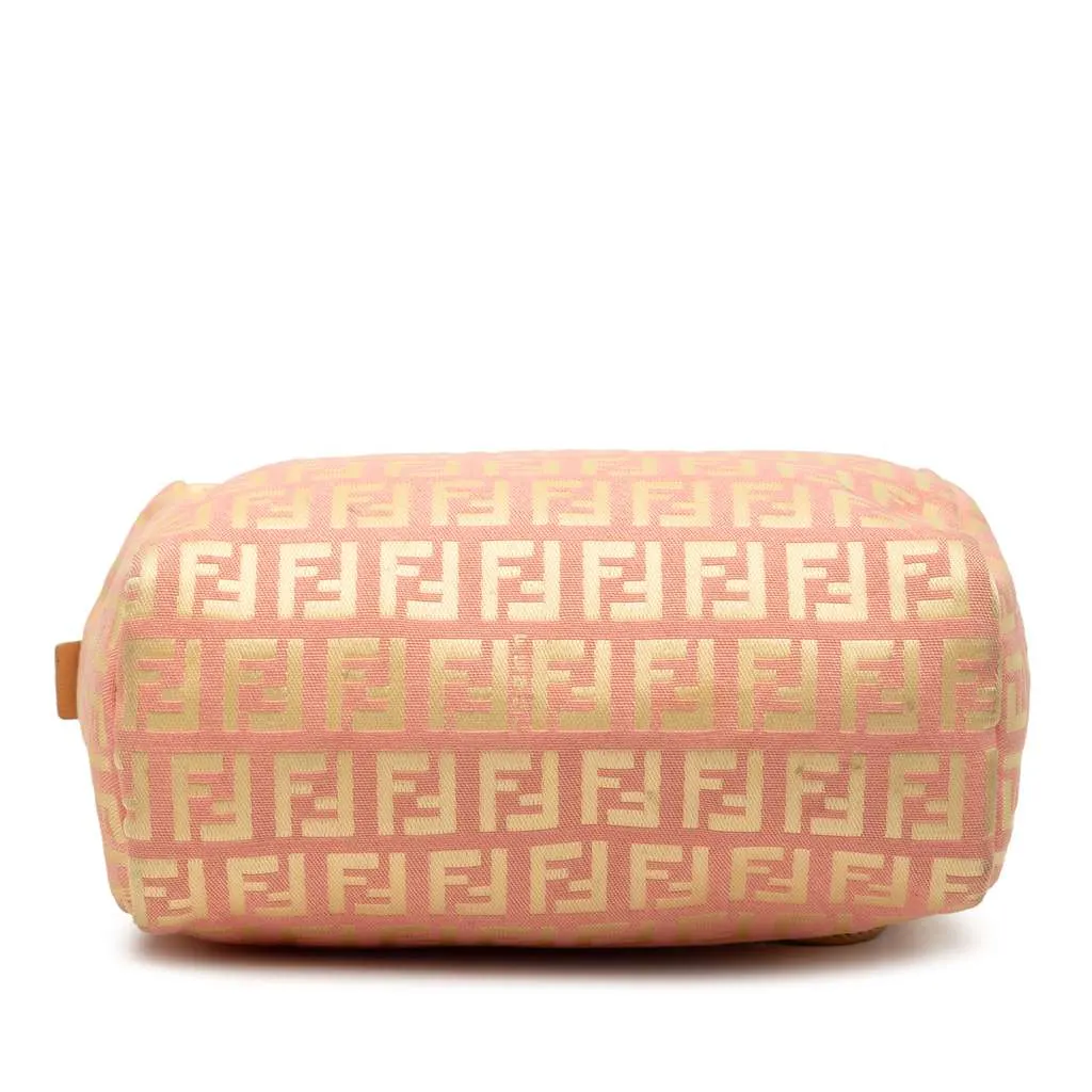 Fendi Mini Zucchino Canvas Handbag Pink Canvas Good - Inside View