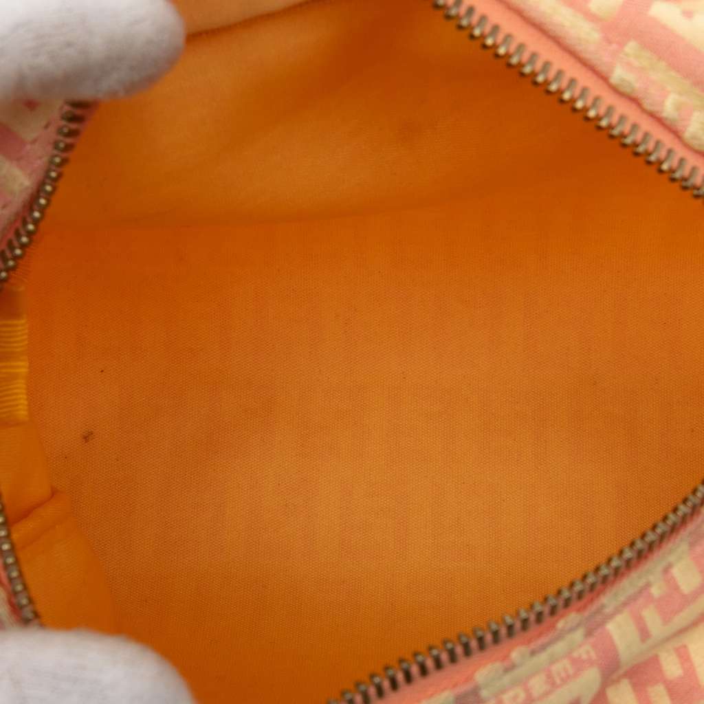 Fendi Mini Zucchino Canvas Handbag Pink Canvas Fair condition - Model View