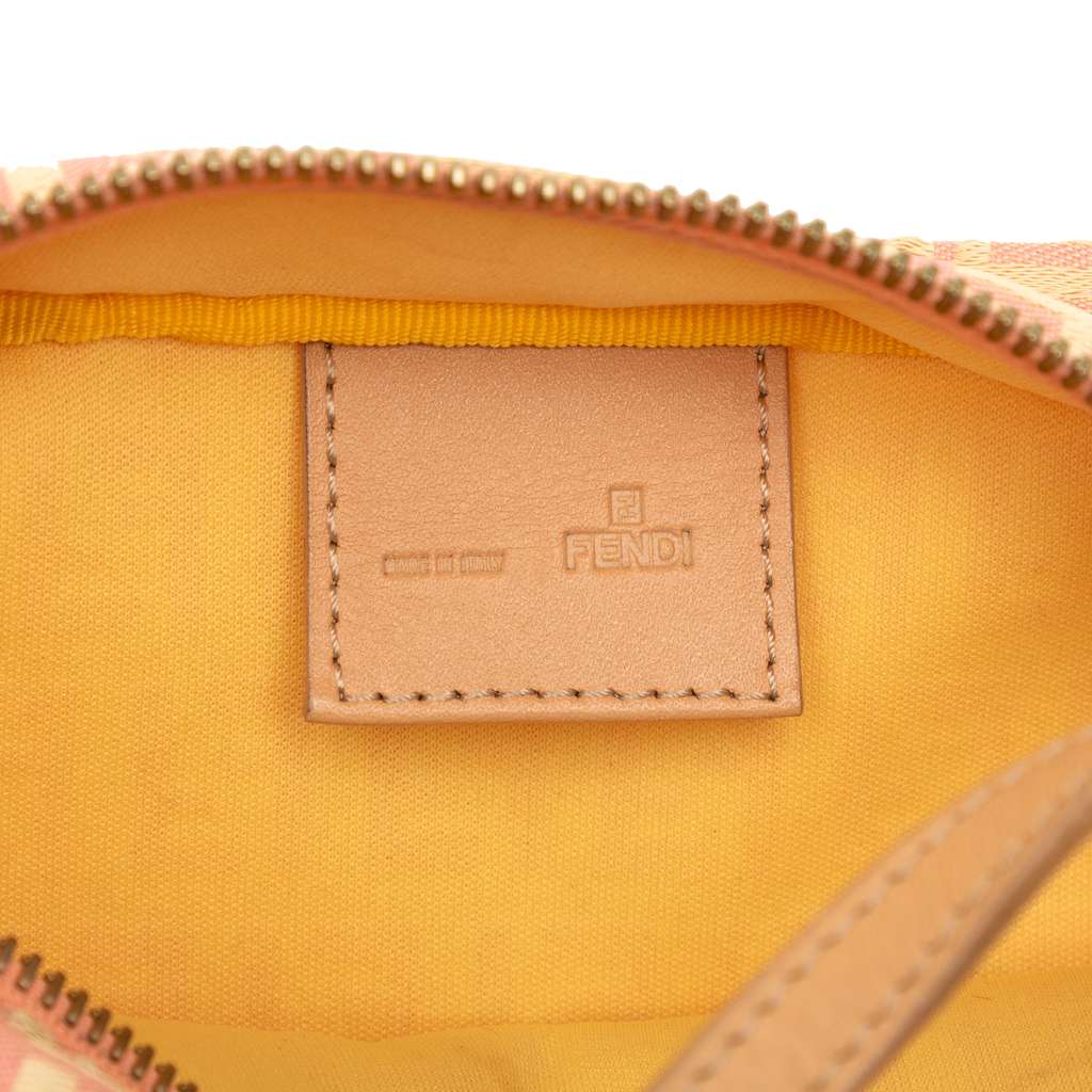 Fendi Mini Zucchino Canvas Handbag Pink Canvas Fair condition - Box View