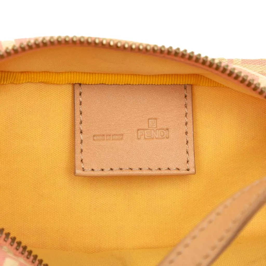 Fendi Mini Zucchino Canvas Handbag Pink Canvas Good - Box View