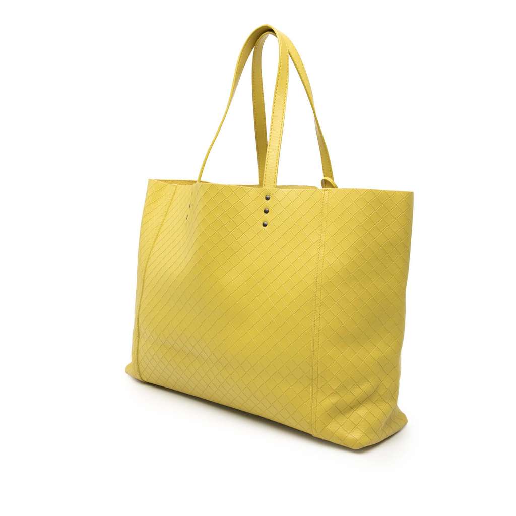 Bottega Veneta Leather Intrecciomirage Tote Yellow Leather Good condition - Back View