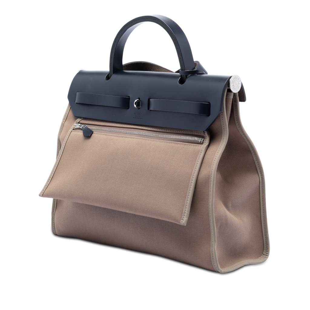 Hermès Toile Herbag Zip 31 Brown Canvas Good condition - Back View