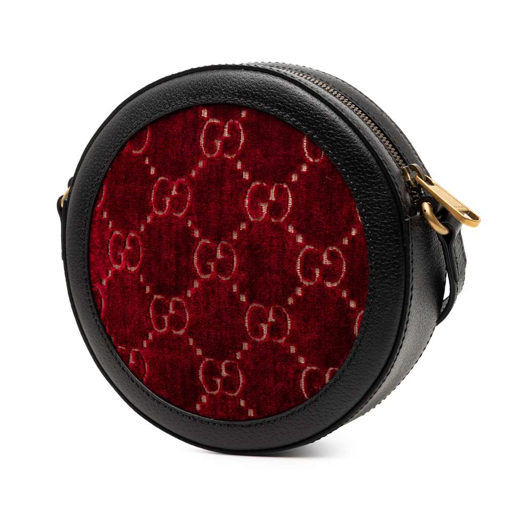 Gucci GG Marmont Velvet Round Crossbody Red Velvet Good condition - Back View