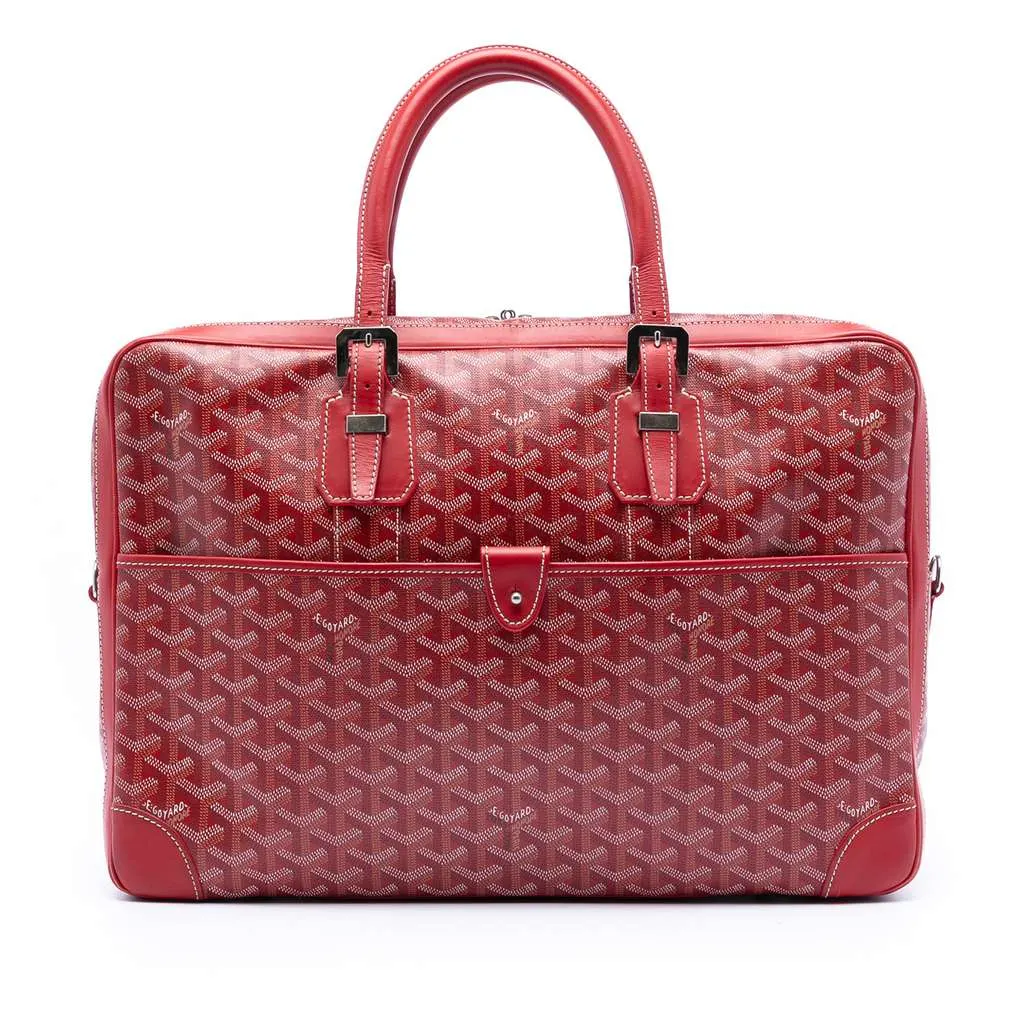 Goyard Goyardine Ambassade MM Red Canvas Very good - Front View