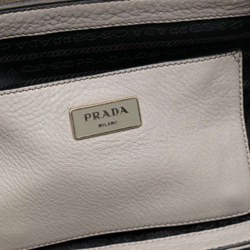 Prada Vitello Daino Satchel Grey Leather Good condition - Box View