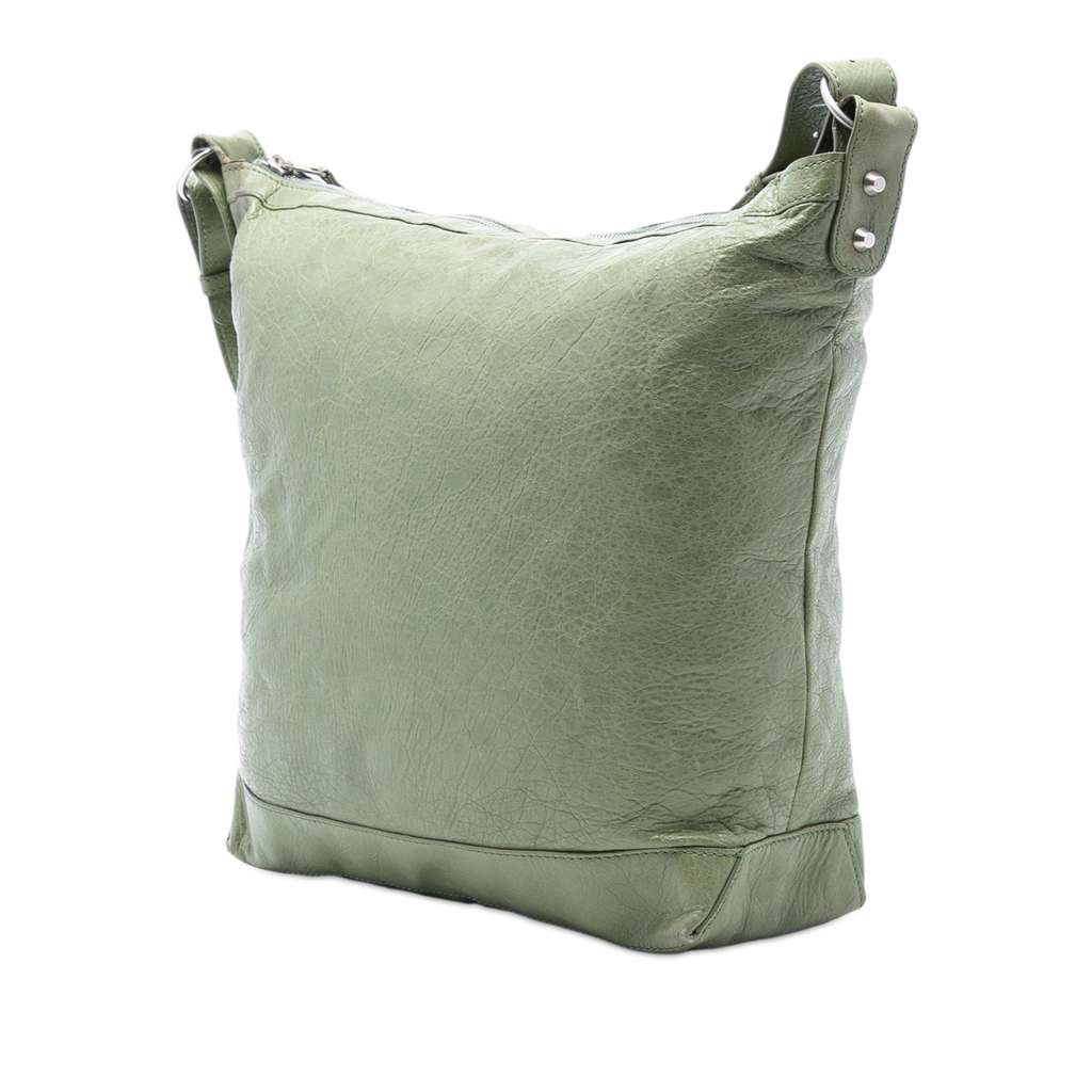 Balenciaga Lambskin Motocross Classic Day Crossbody Green Leather Good condition - Back View