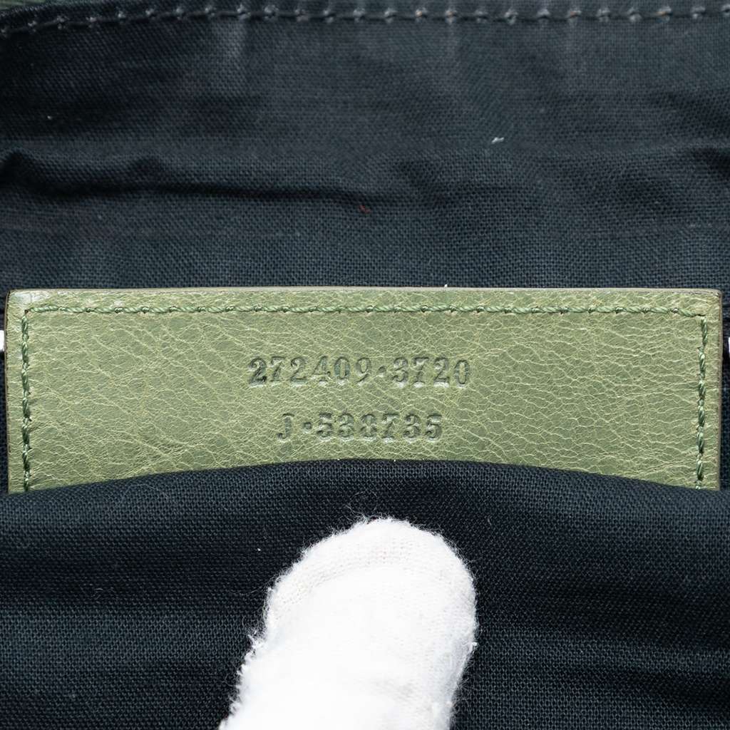 Balenciaga Lambskin Motocross Classic Day Crossbody Green Leather Good condition - Box View