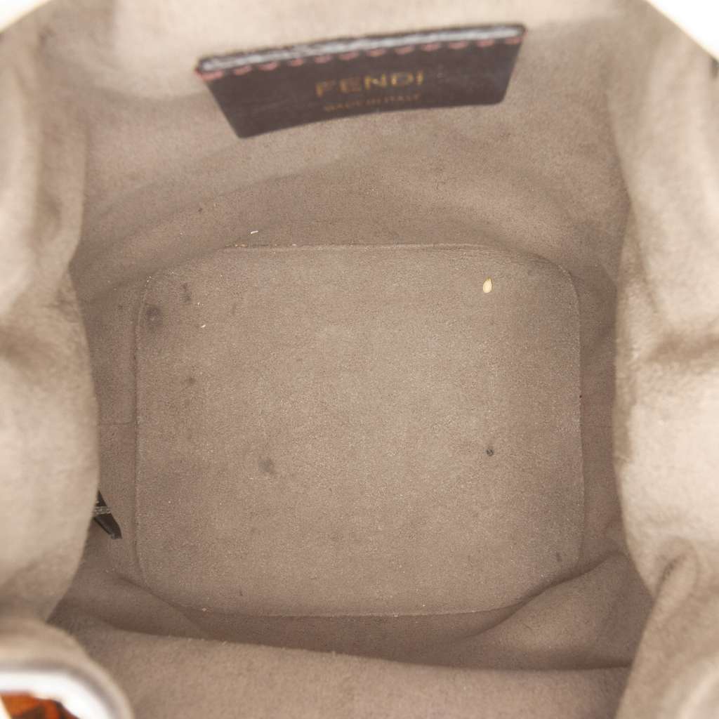 Fendi Mini Zucca Suede Mon Tresor Bucket Bag Orange Leather Good condition - Model View