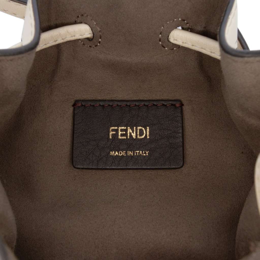 Fendi Mini Zucca Suede Mon Tresor Bucket Bag Orange Leather Good condition - Box View