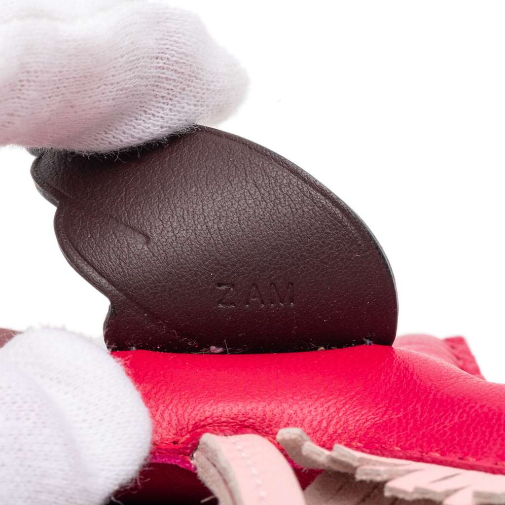 Hermès Milo Lambskin and Swift Grigri Rodeo Pegase Bag Charm PM Pink Leather Good condition - Model View