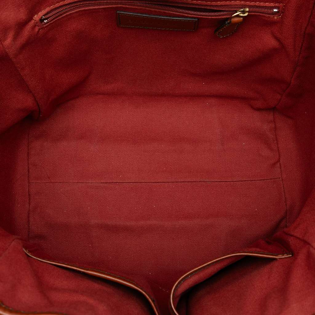 Burberry Small Suede Trimmed Haymarket Check Coated Canvas Canterbury Tote Brown Canvas Good condition - Model View