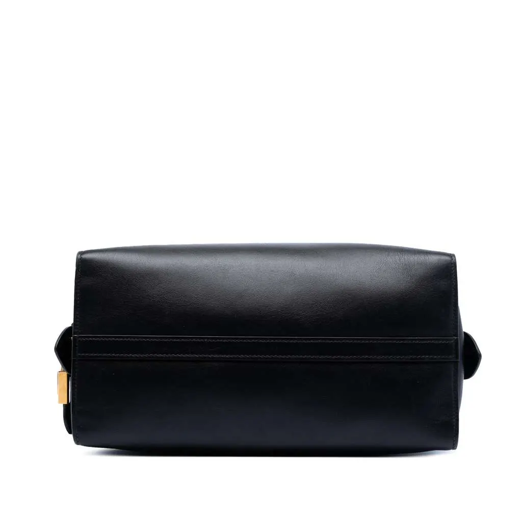 Prada Medium Saffiano Trimmed City Calf Greca Esplanade Satchel Black Leather Very good - Inside View