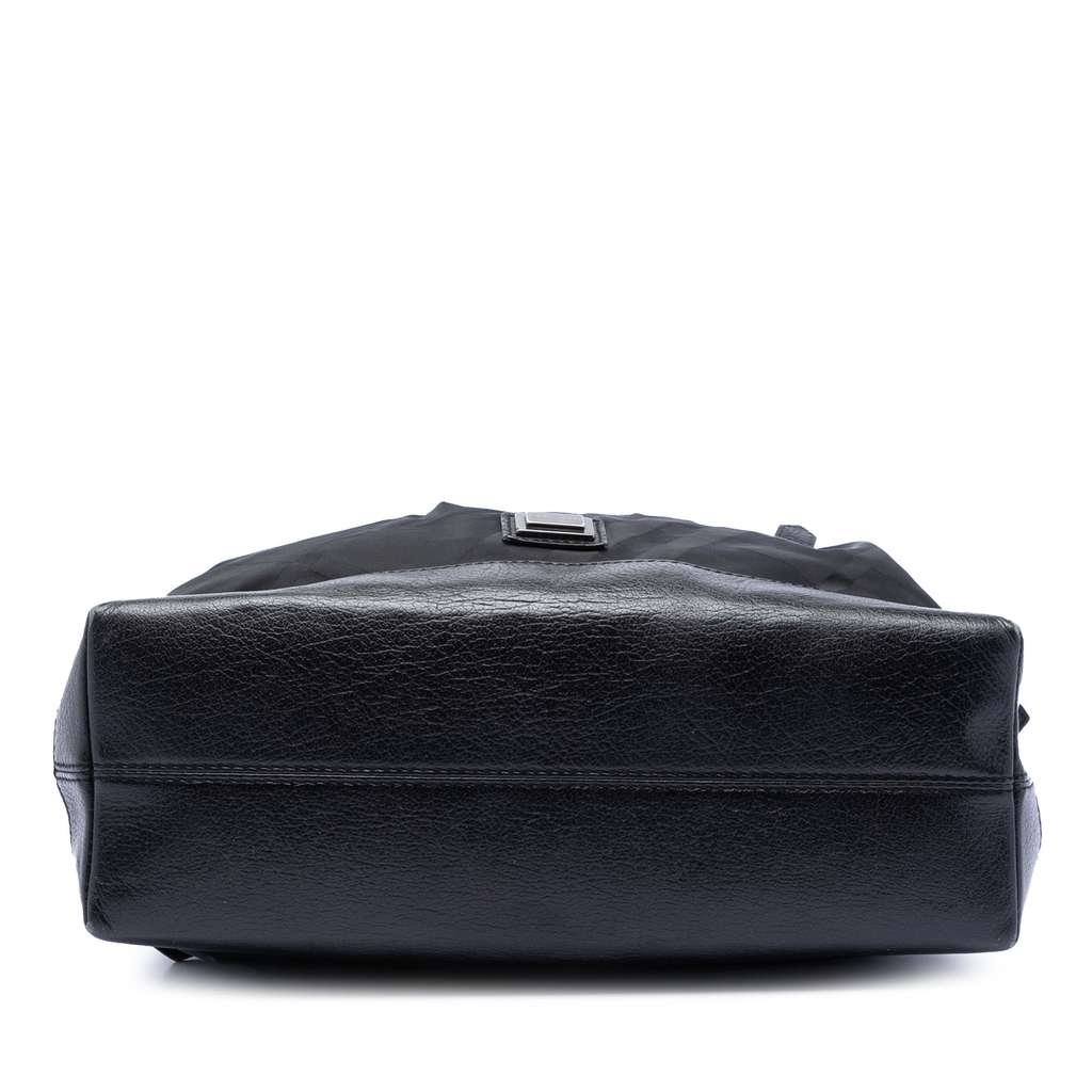 Burberry Tonal Check Nylon Shoulder Bag Black Good condition - Inside View