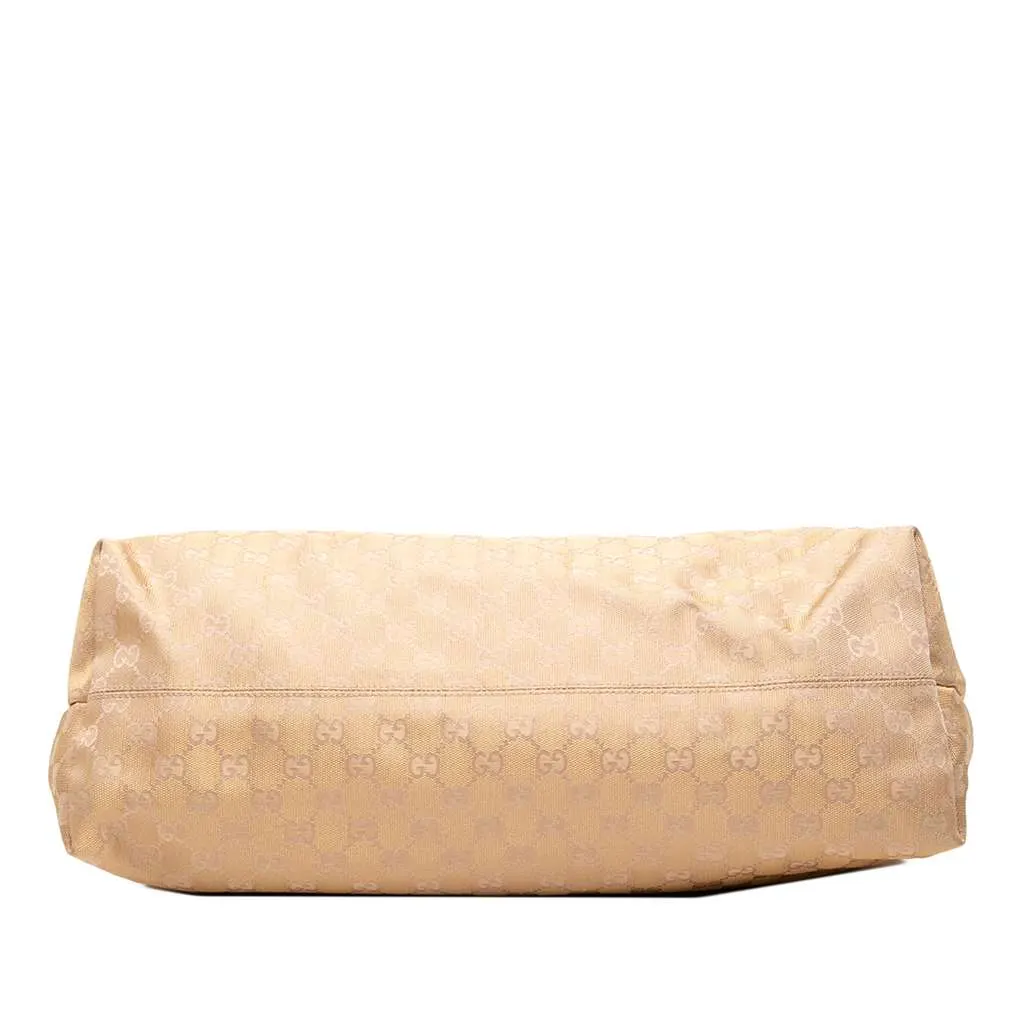 Gucci GG Canvas Web Tote Gold Canvas Very good - Inside View
