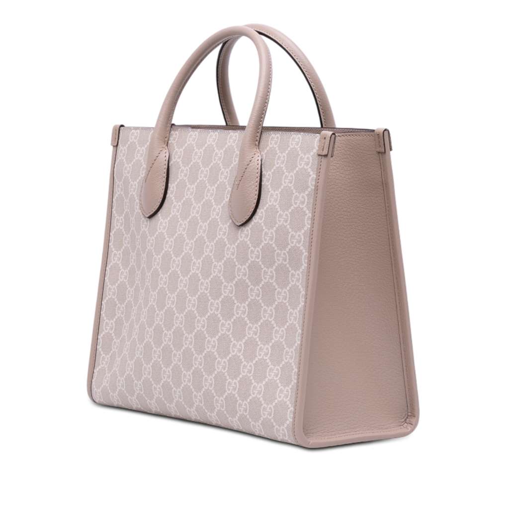 Gucci Small GG Supreme Interlocking G Tote Brown Canvas Good condition - Back View