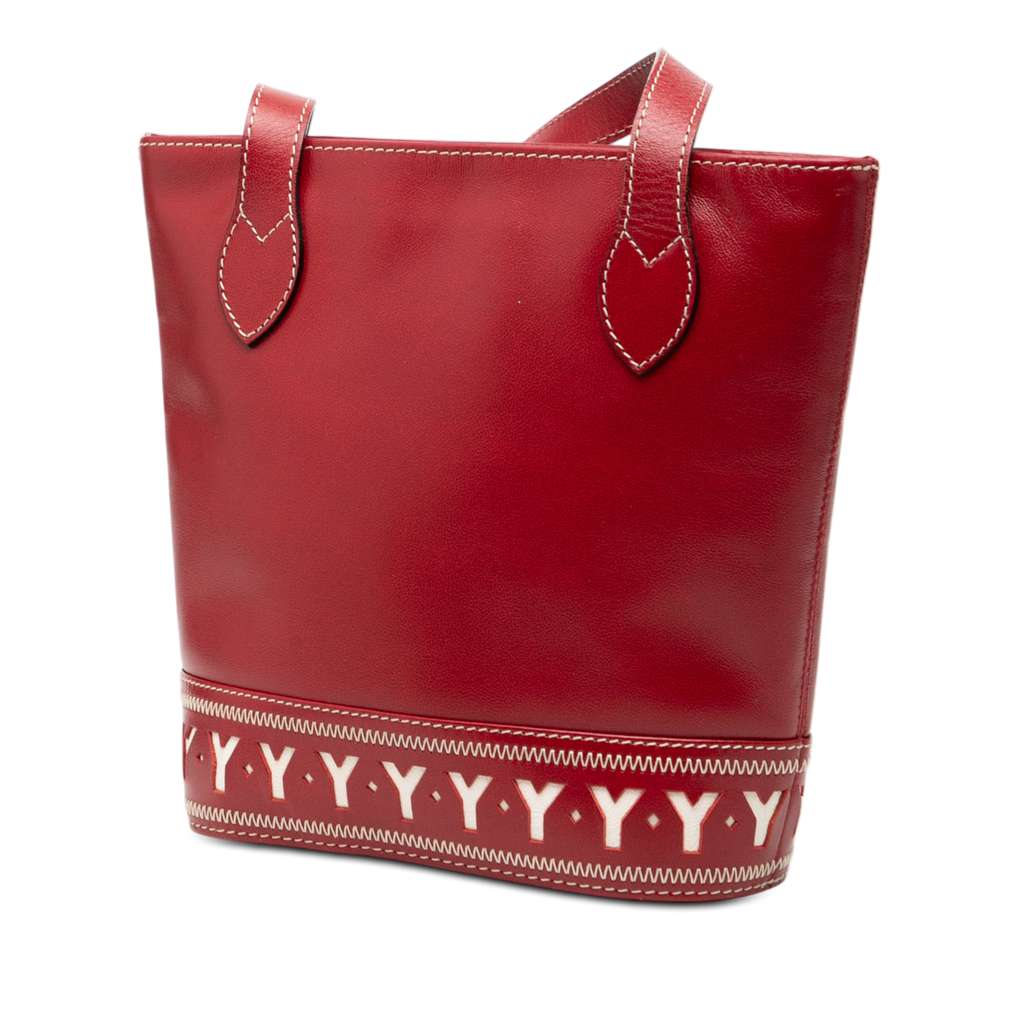 Saint Laurent Leather Y Shoulder Bag Red Leather Good condition - Back View