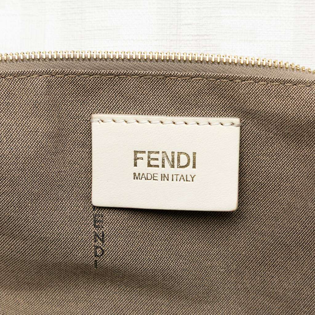 Fendi Zucca Coated Canvas Chef Shoulder Bag White Canvas Good condition - Box View