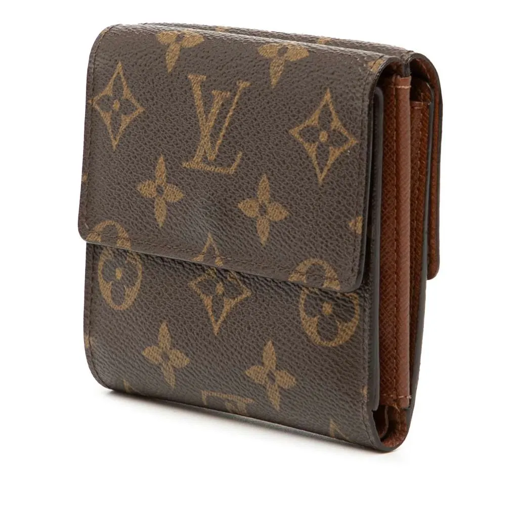 Louis Vuitton Monogram Portefuille Elise Trifold Wallet Brown Very good - Back View