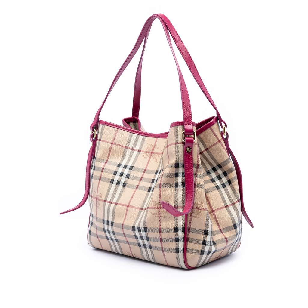 Burberry Small Haymarket Check Coated Canvas Canterbury Tote Brown Canvas Good condition - Back View