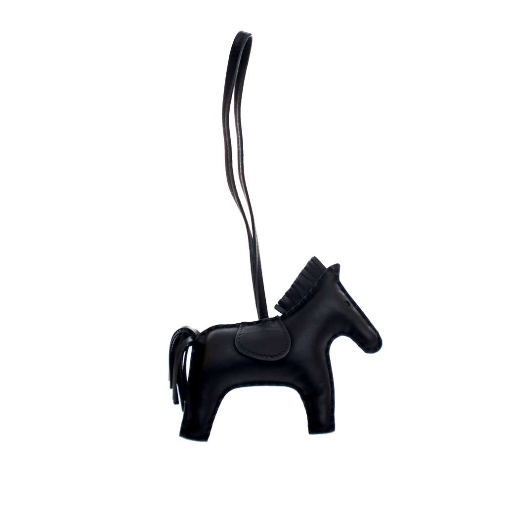 Hermès Milo Lambskin Grigri Rodeo Bag Charm MM Black Leather Good condition - Back View