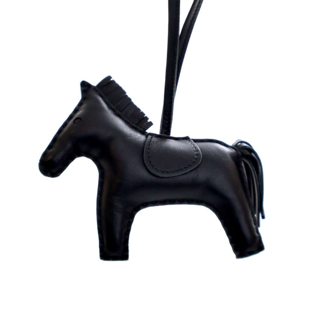 Hermès Milo Lambskin Grigri Rodeo Bag Charm MM Black Leather Good condition - Inside View