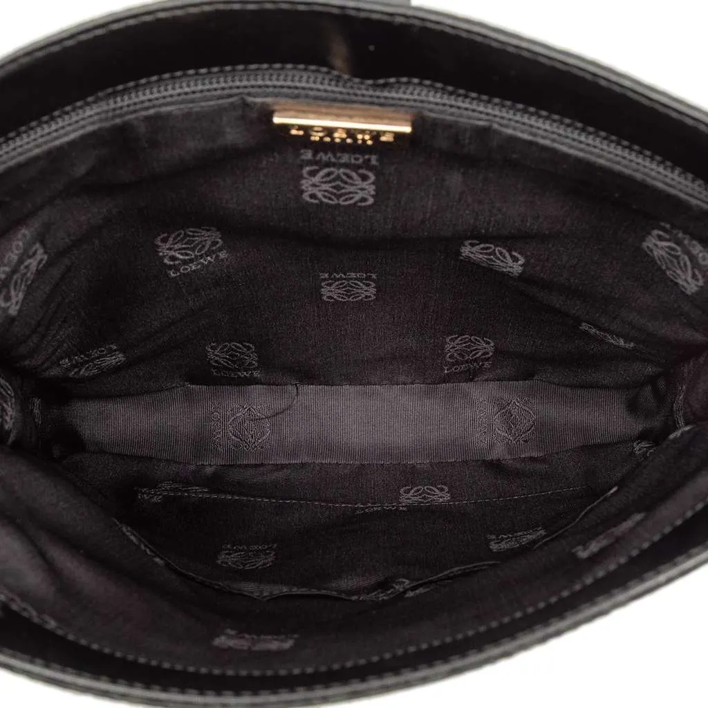 Loewe Anagram Canvas Shoulder Bag Black Canvas Good - Model View