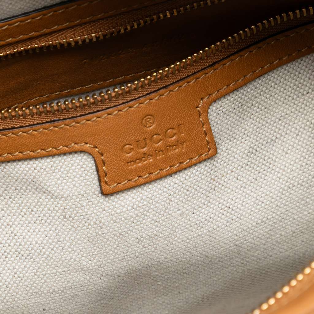 Gucci Medium Leather Web Attache Crossbody Brown Leather Good condition - Box View