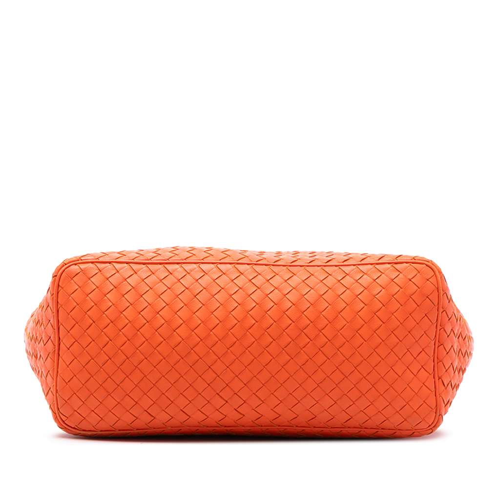 Bottega Veneta Nappa Intrecciato Shoulder Bag Orange Leather Good condition - Inside View