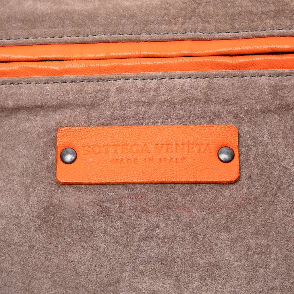 Bottega Veneta Nappa Intrecciato Shoulder Bag Orange Leather Good condition - Box View