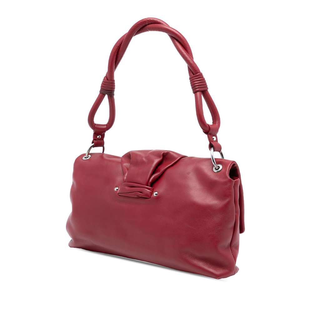 Dior Small Lambskin Demi Lune Flap Red Leather Good condition - Back View