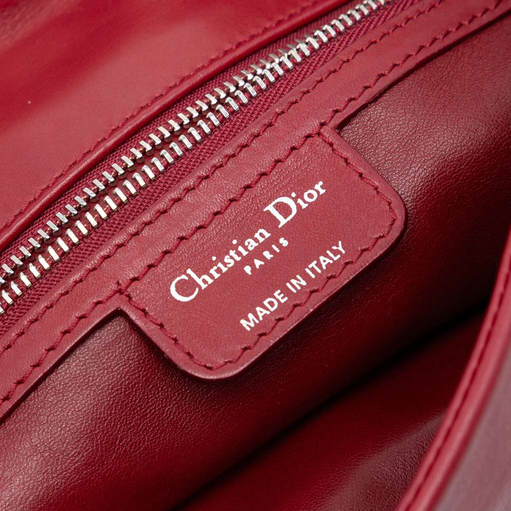 Dior Small Lambskin Demi Lune Flap Red Leather Good condition - Box View