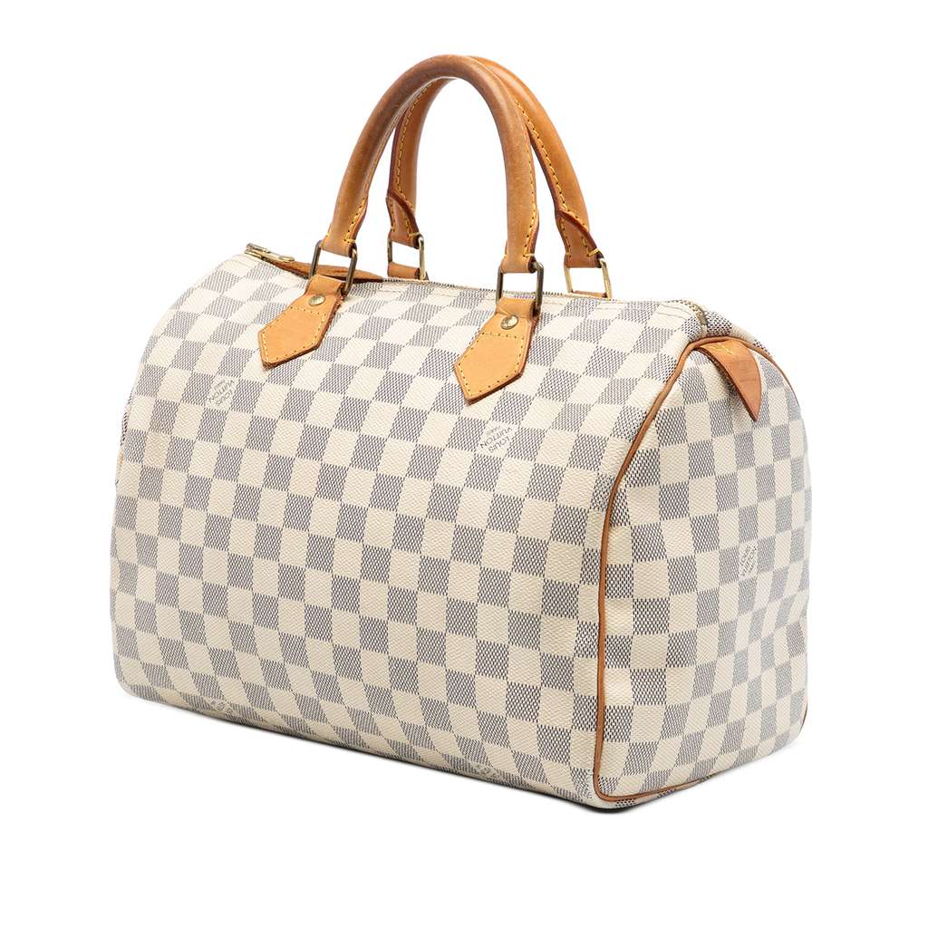 Louis Vuitton Damier Azur Speedy 30 White Good condition - Back View
