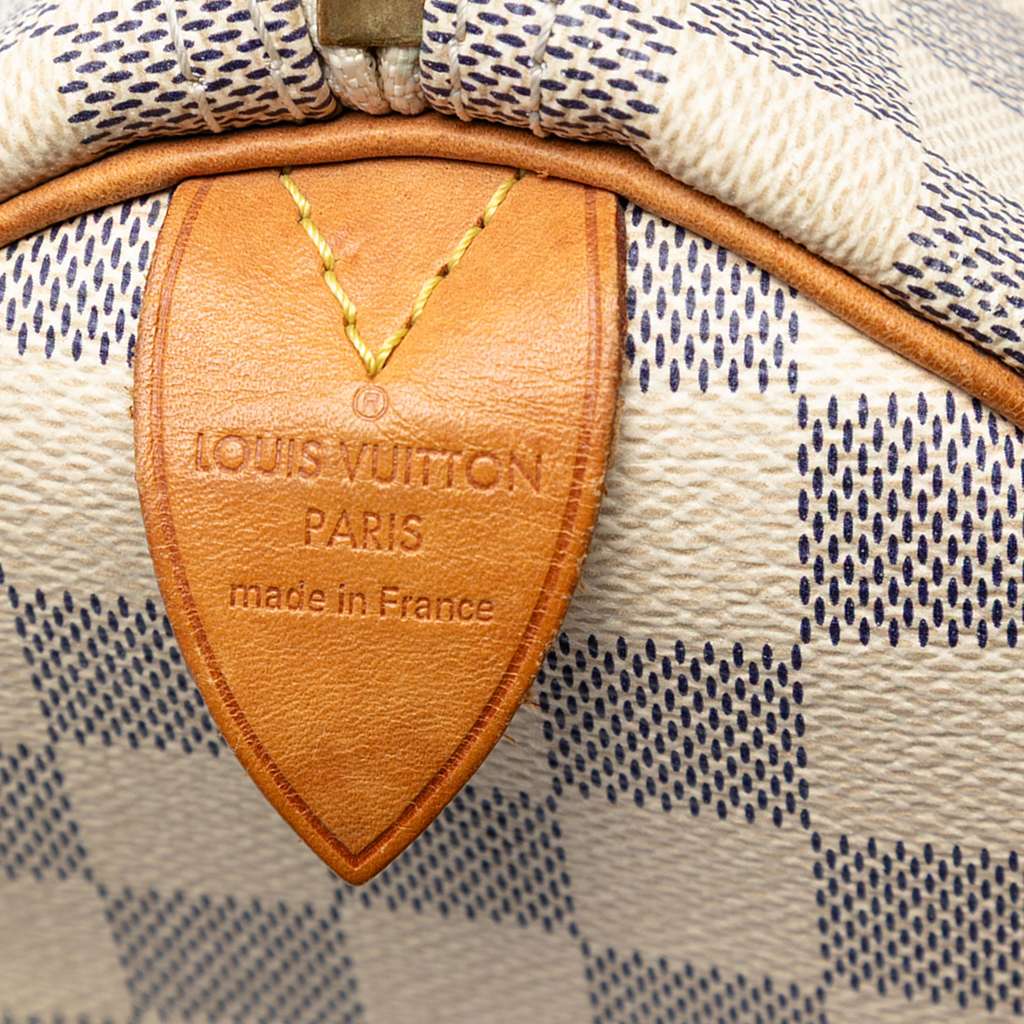 Louis Vuitton Damier Azur Speedy 30 White Good condition - Box View