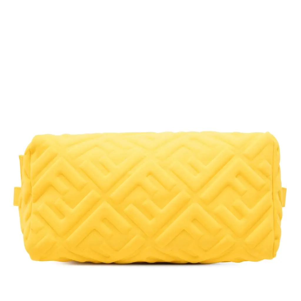 Fendi Zucca Embossed Technical Fabric Cosmetic Pouch Yellow Polyamide Very good - Inside View