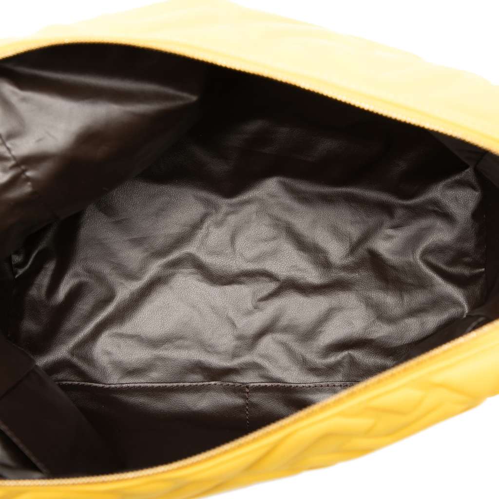 Fendi Zucca Embossed Technical Fabric Cosmetic Pouch Yellow Good condition - Model View