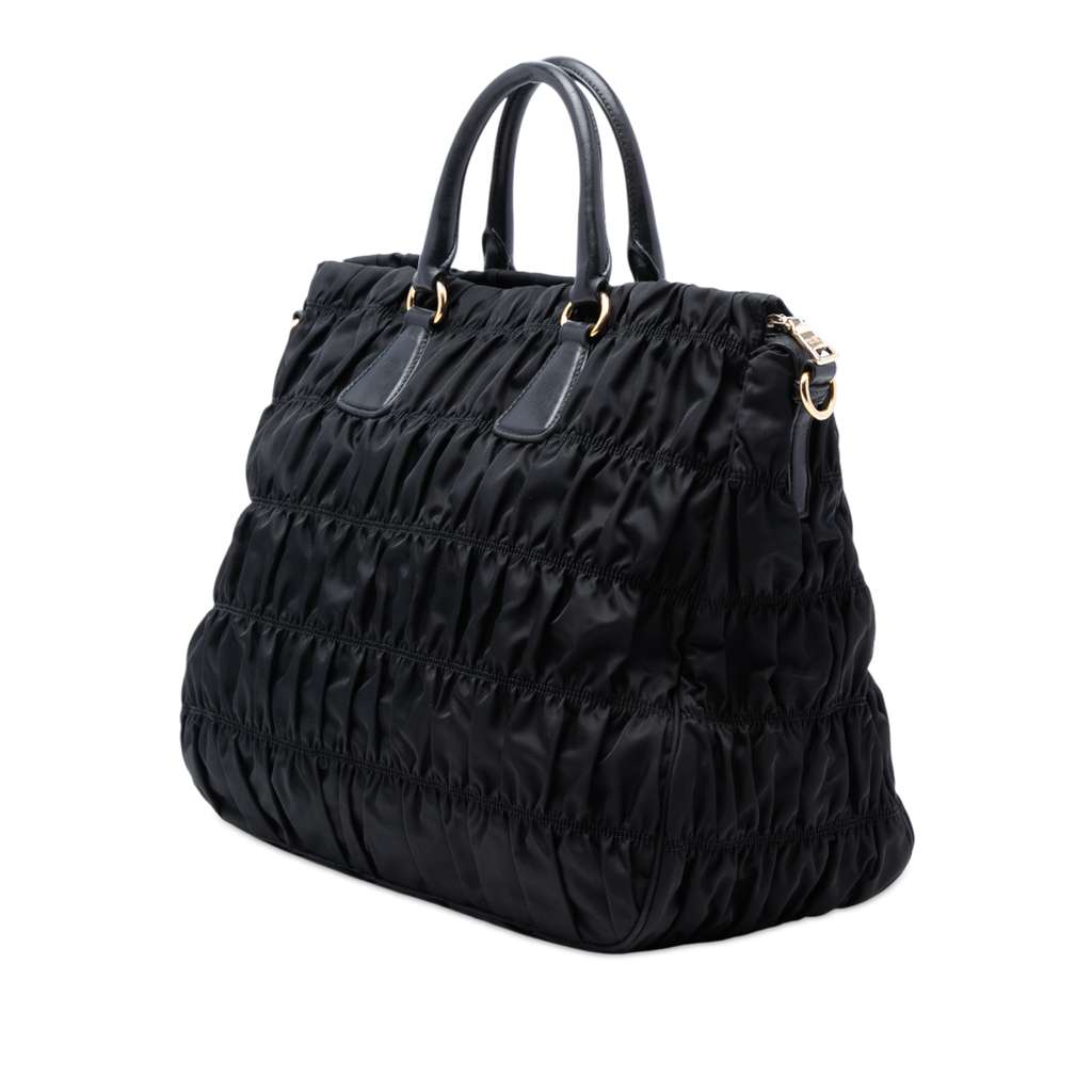 Prada Tessuto Gaufre Satchel Black Good condition - Back View