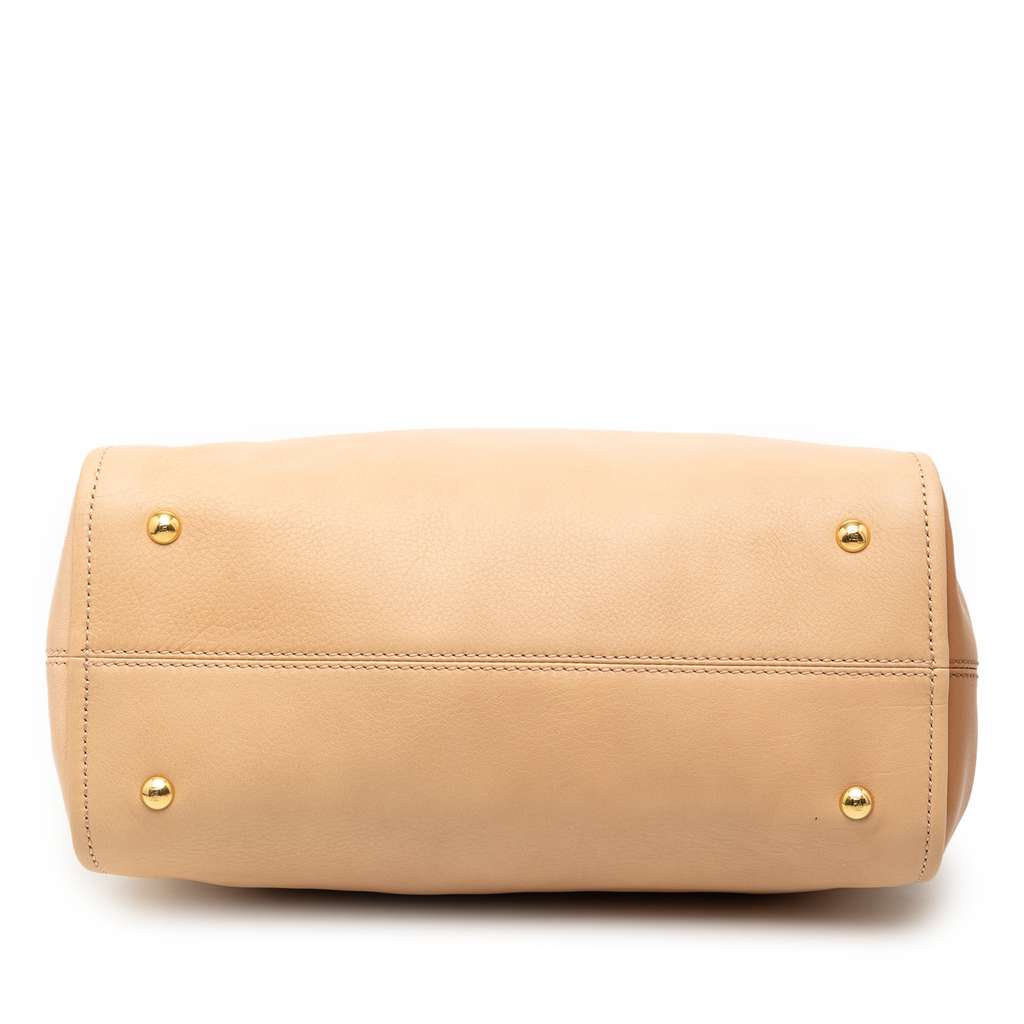 Fendi Small Tricolor Leather Colorblock Chameleon Satchel Brown Leather Good condition - Inside View