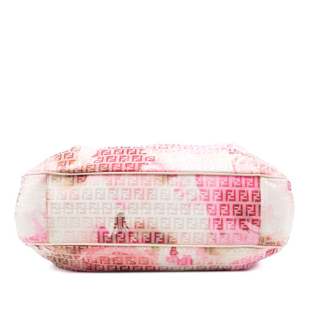 Fendi Zucchino Canvas Floral Tote Brown Canvas Good condition - Inside View