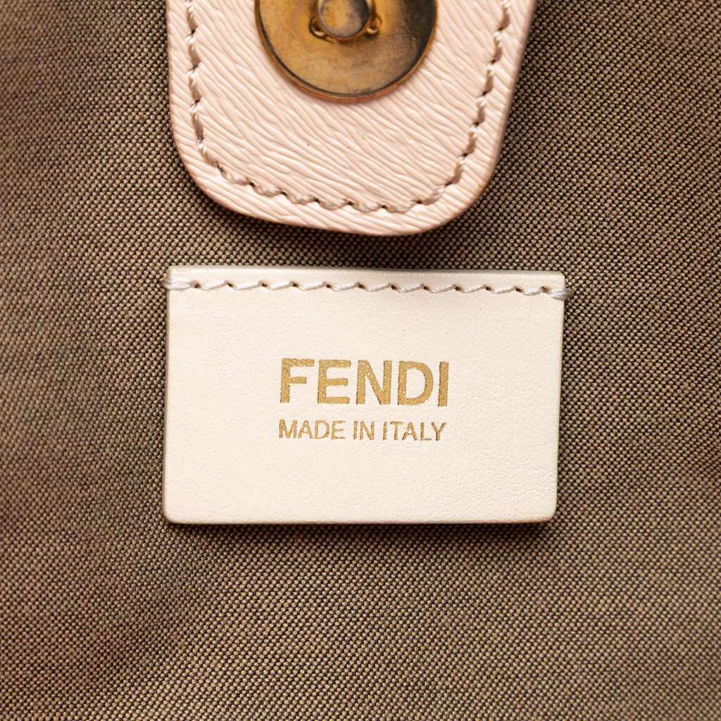 Fendi Zucchino Canvas Floral Tote Brown Canvas Good condition - Box View