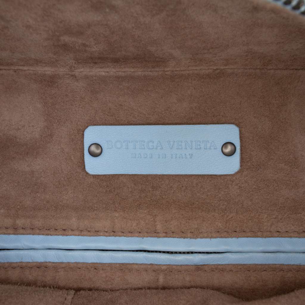 Bottega Veneta Nappa Intrecciato Brick Handbag Blue Leather Good condition - Box View