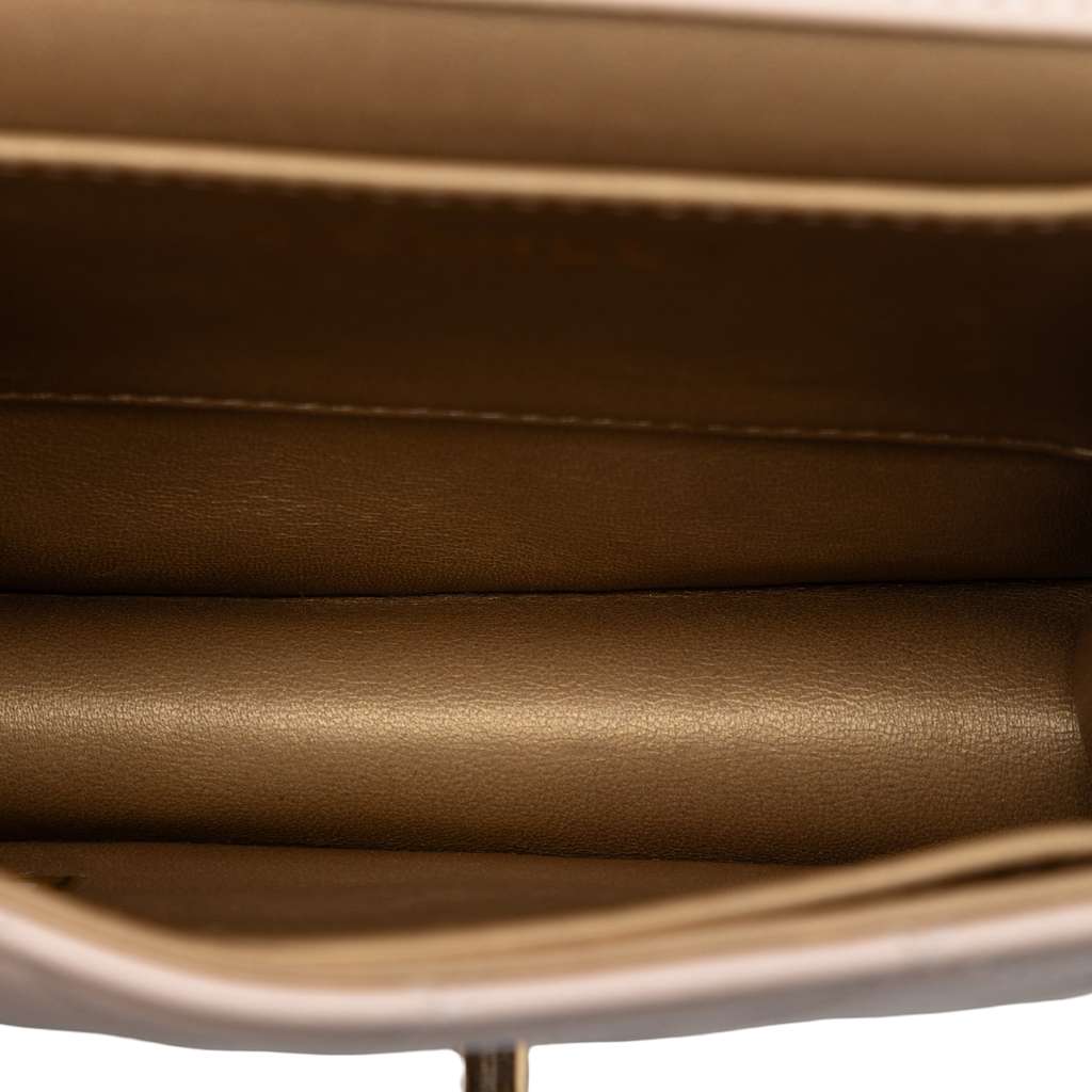 Chanel Small Quilted Lambskin Chic Pearls Flap Brown Leather Good condition - Model View