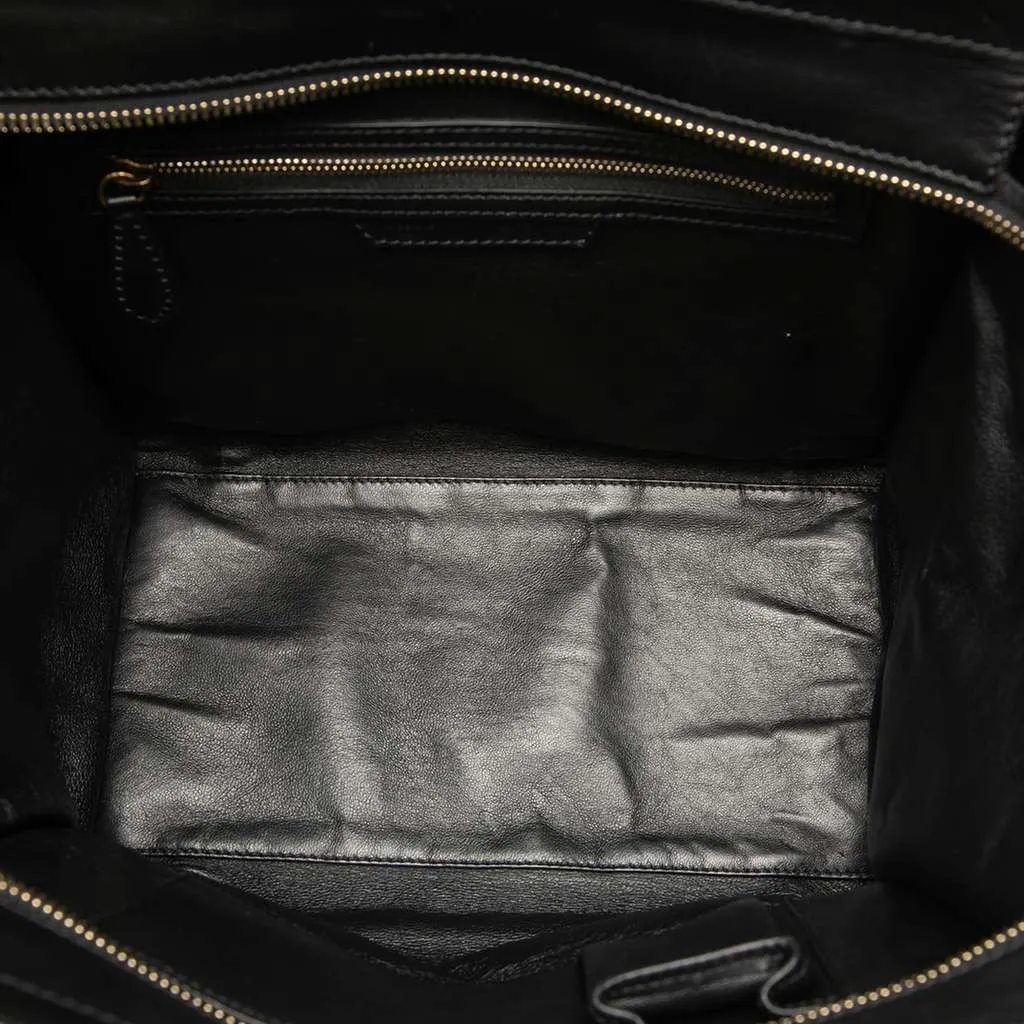 Celine Mini Bicolor Canvas and Leather Luggage Tote Brown Canvas Very good - Model View