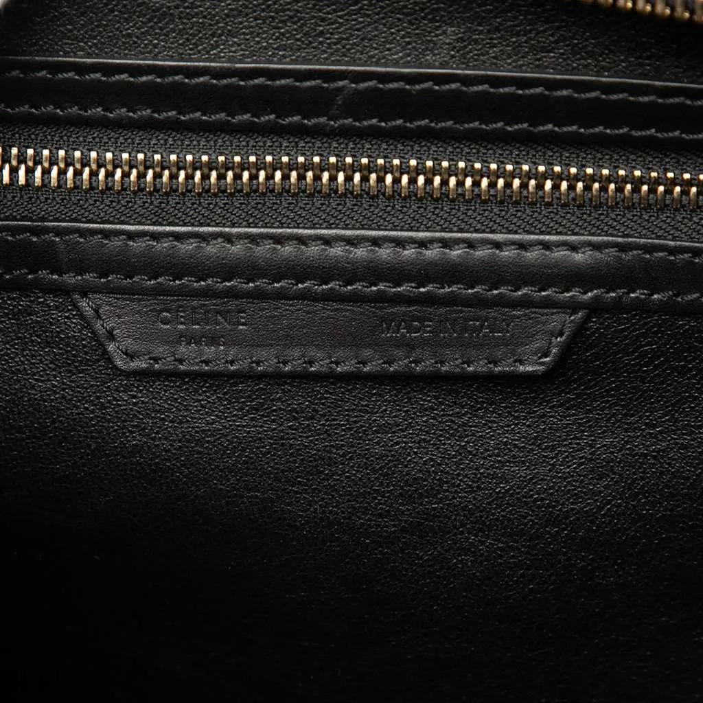Celine Mini Bicolor Canvas and Leather Luggage Tote Brown Canvas Very good - Box View