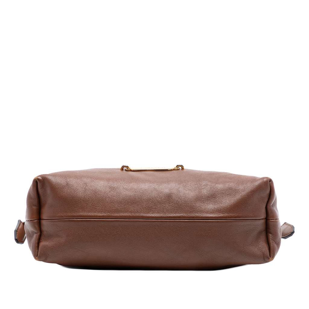 Burberry House Check Canvas and Calfskin Little Crush Crossbody Brown Leather Good condition - Inside View