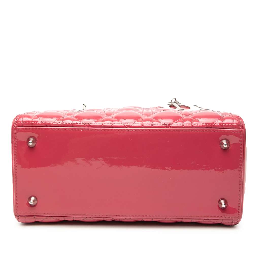 Dior Medium Patent Cannage Lady Dior Pink Leather Good condition - Inside View