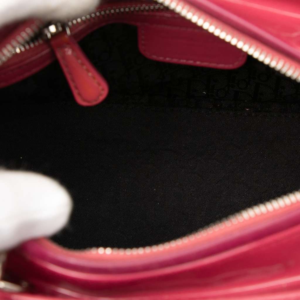 Dior Medium Patent Cannage Lady Dior Pink Leather Good condition - Model View