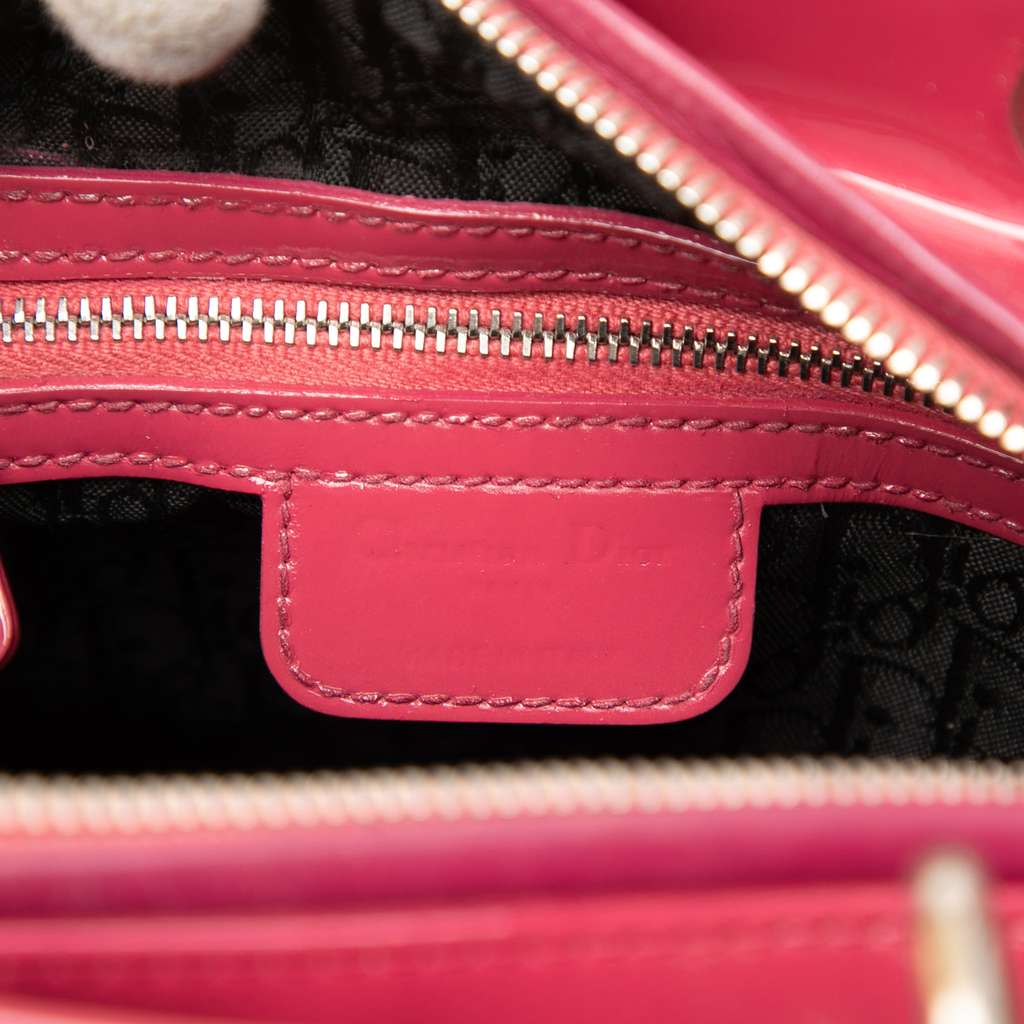 Dior Medium Patent Cannage Lady Dior Pink Leather Good condition - Box View