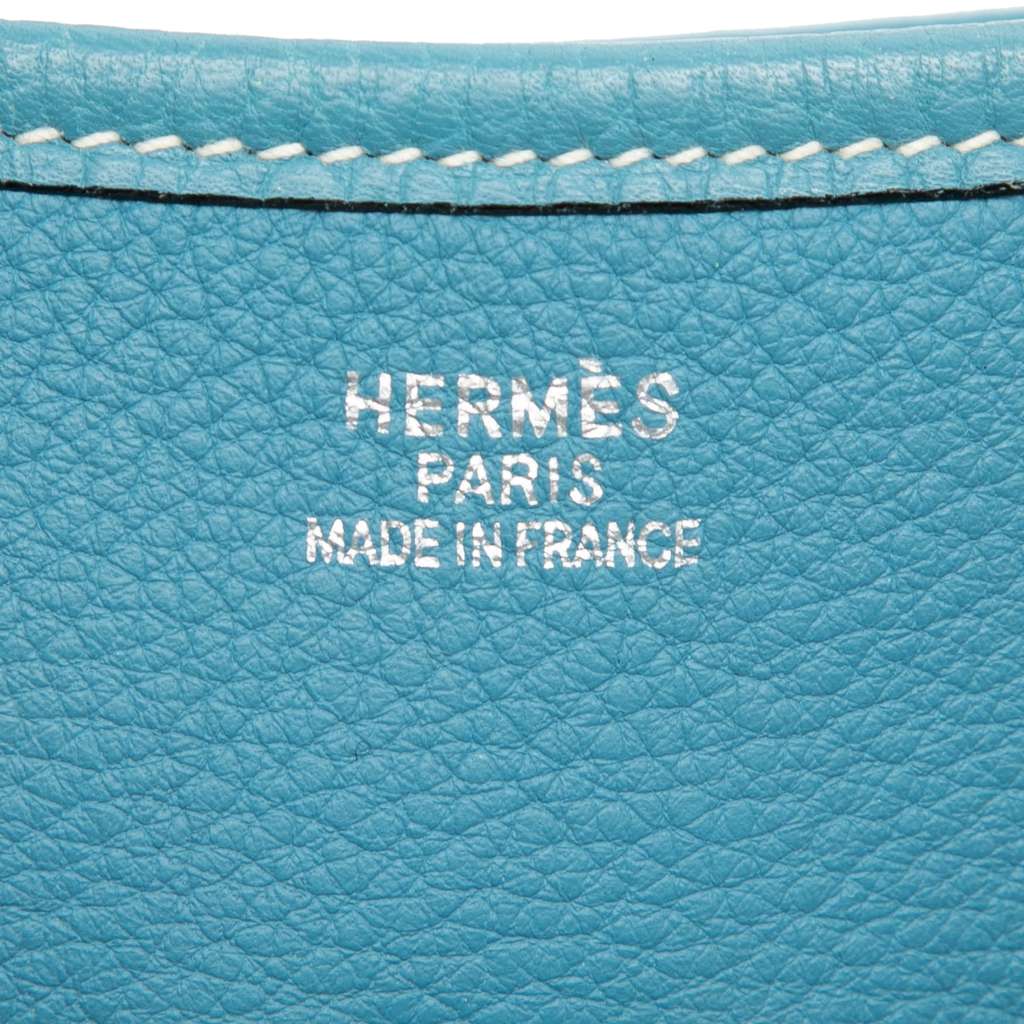 Hermès Clemence Evelyne GM Blue Leather Good condition - Box View