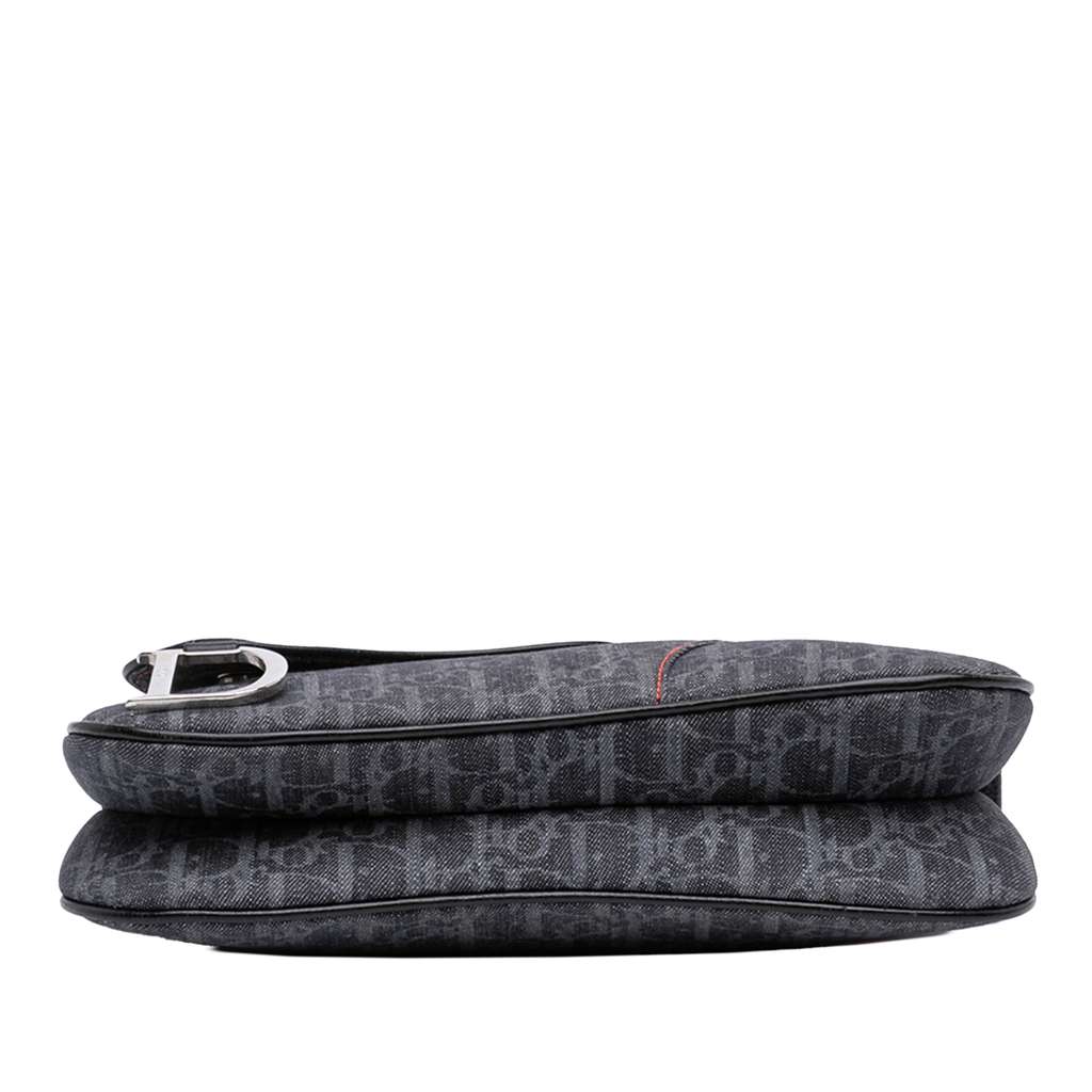 Dior Oblique Denim Flight Double Saddle Crossbody Blue Canvas Good condition - Inside View